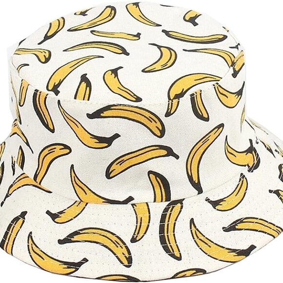 Urban Outfitters Reversible Banana Print Bucket Fisherman Hat Summer Cap Unisex - Picture 1 of 10